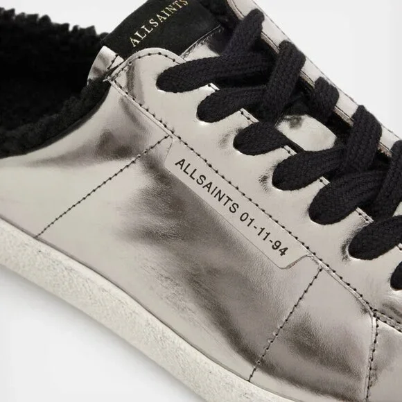 ALLSAINTS Women's Sheer Metallic Sneaker Mules missing lid - Picture 4 of 9